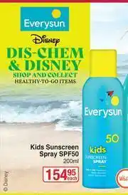 Dis-Chem Everysun Kids Sunscreen Spray SPF50-200ml Each offer