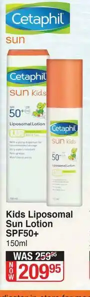 Dis-Chem Cetaphil Kids Liposomal Sun Lotion SPF50+ offer