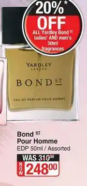 Dis-Chem Yardley London Bond st Pour Homme EDP Assorted-50ml offer