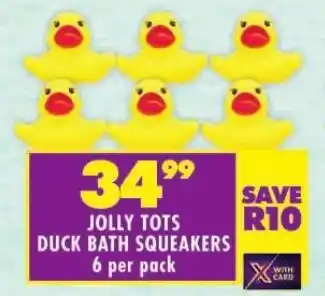 Shoprite JOLLY TOTS DUCK BATH SQUEAKERS offer