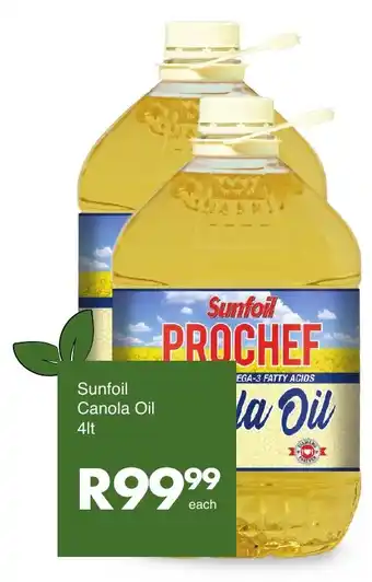 Save Sunfoil Canola Oil 4lt offer