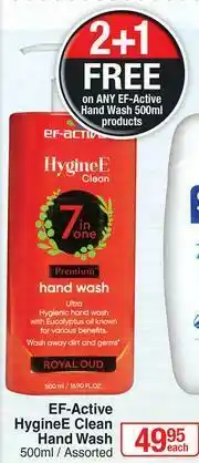 Dis-Chem Ef-Active Hygine Clean Hand Wash Assorted-500ml Each offer