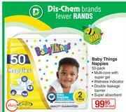 Dis-Chem Baby Things Nappies-50 Pack Per Pack offer