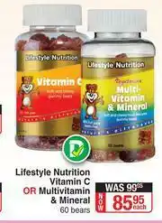 Lifestyle Nutrition Vitamin C Or Multivitamin & Mineral-60's Bears Each
