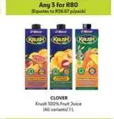 Makro Clover - krush 100% fruit juice offer