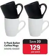 Makro 4-pack bullet coffee mugs offer