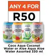 Food Lover's Market Coco Aqua Coconut Water Or Aloe Aqua Aloe Water Assorted-For Any 4 x 330ml offer