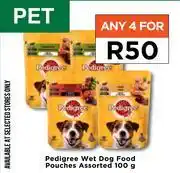 Pedigree Wet Dog Food Pouches Assorted-For Any 4 x 100g