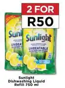 Food Lover's Market Sunlight Dishwashing Liquid Refill-For 2 x 750ml offer