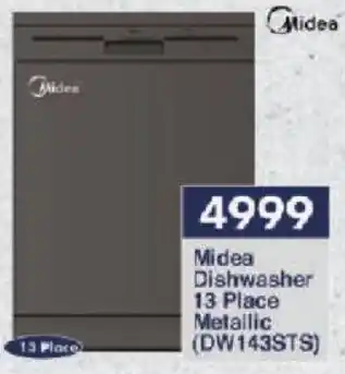 President Hyper Midea Dishwasher 13 Place Metallic (DW143STS) offer