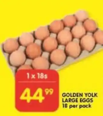 Shoprite GOLDEN YOLK LARGE EGGS 18 per pack offer