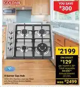 Builders Warehouse Goldair 4 Burner Gas Hob offer