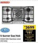 Builders Warehouse Goldair 5 Burner Gas Hob offer