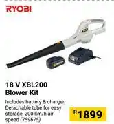 Builders Warehouse Ryobi 18V XBL200 Blower Kit offer