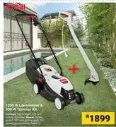 Builders Warehouse Ryobi 1200W Lawnmower & 300W Trimmer Kit offer