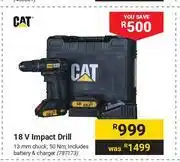 Builders Warehouse CAT 18V Impact Drill 787173 offer