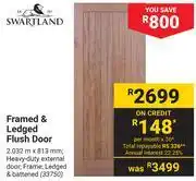 Builders Warehouse Swartland Framed & Ledged Flush Door 33750 offer