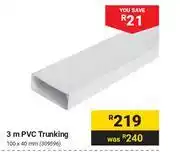 Builders Warehouse 3m PVC Trunking 309596-100 x 40mm offer