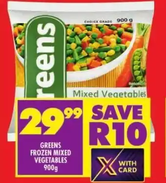 Shoprite GREENS FROZEN MIXED VEGETABLES 900g offer