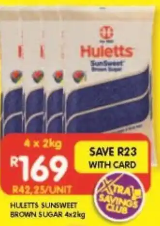 Shoprite HULETTS SUNSWEET BROWN SUGAR 4x2kg offer