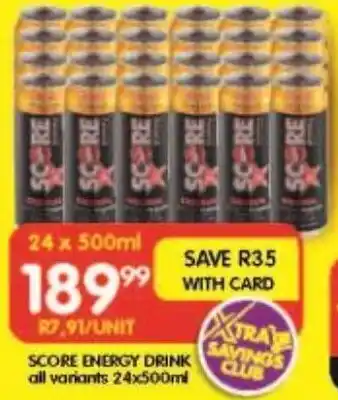 Shoprite SCORE ENERGY DRINK offer