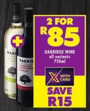 Shoprite OAKRIDGE WINE offer