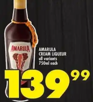 Shoprite AMARULA CREAM LIQUEUR offer