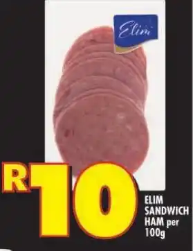 Shoprite ELIM SANDWICH HAM per 100g offer