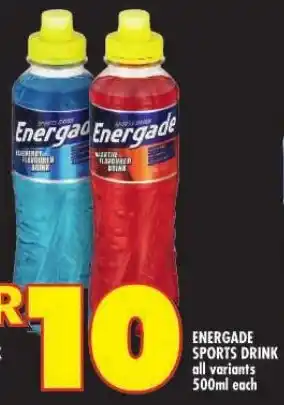 Shoprite ENERGADE SPORTS DRINK all variants 500ml each offer