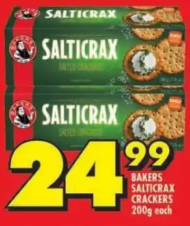 Shoprite BAKERS SALTICRAX CRACKERS 200g each offer