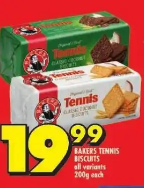 Shoprite BAKERS TENNIS BISCUITS all variants 200g each offer