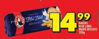 Shoprite BAKERS BLUE LABEL MARIE BISCUITS 200g offer