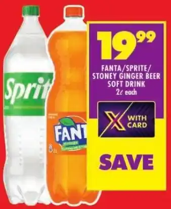 Shoprite FANTA/SPRITE/ STONEY GINGER BEER SOFT DRINK offer