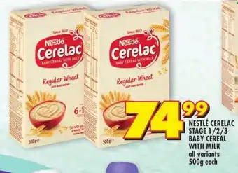 Shoprite NESTLÉ CERELAC STAGE 1/2/3 BABY CEREAL WITH MILK all variants offer