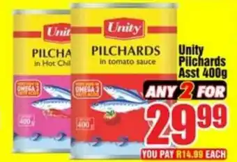 Three Star Cash and Carry Unity Pilchards Asst 400g offer