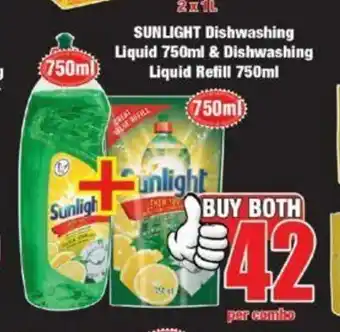 Boxer Sunlight Dishwashing Liquid 750ml & Dishwashing Liquid Refill 750ml offer