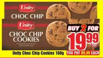 Three Star Cash and Carry Unity Choc Chip Cookies 160g offer