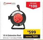 Builders Warehouse Powerworx 10 A Extension Reel-20m(l) X 1mm(dia) offer