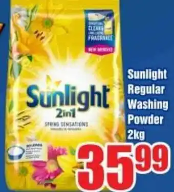 Three Star Cash and Carry Sunlight Regular Washing Powder 2kg offer