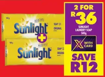 Shoprite SUNLIGHT LAUNDRY SOAP 500g offer