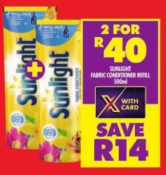 Shoprite SUNLIGHT FABRIC CONDITIONER REFILL 500ml offer