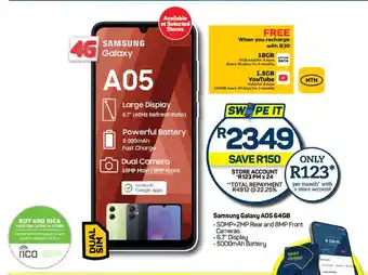 Pick n Pay Samsung Galaxy A05 64GB offer