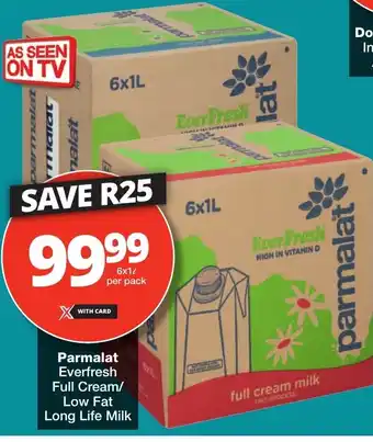 Checkers Parmalat Everfresh Full Cream/ Low Fat Long Life Milk offer