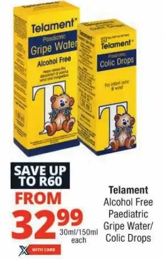 Checkers Telament Alcohol Free Paediatric Gripe Water/ Colic Drops offer