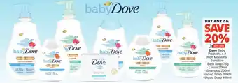 Checkers Dove Baby Products x 2 Rich Moisture/ Sensitive offer