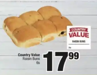 Spar Savemor Country Value Raisin Buns 6s offer