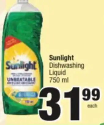 Spar Savemor Sunlight Dishwashing Liquid 750ml offer