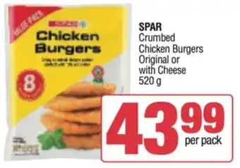 Spar Savemor SPAR Crumbed Chicken Burgers Original or with Cheese 520 g offer