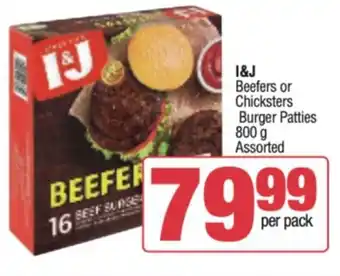 Spar Savemor I&J Beefers or Chicksters Burger Patties 800 g Assorted offer