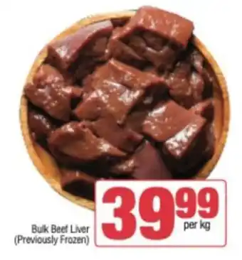 Spar Savemor Bulk Beef Liver (Previously Frozen) offer